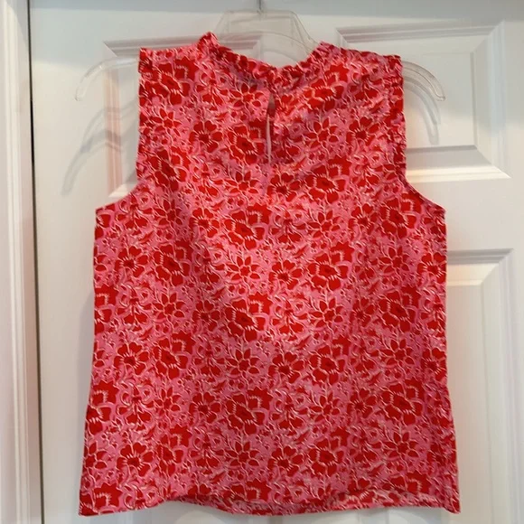 J. CREW NWT floral ruffle tank size L - Picture 3 of 4